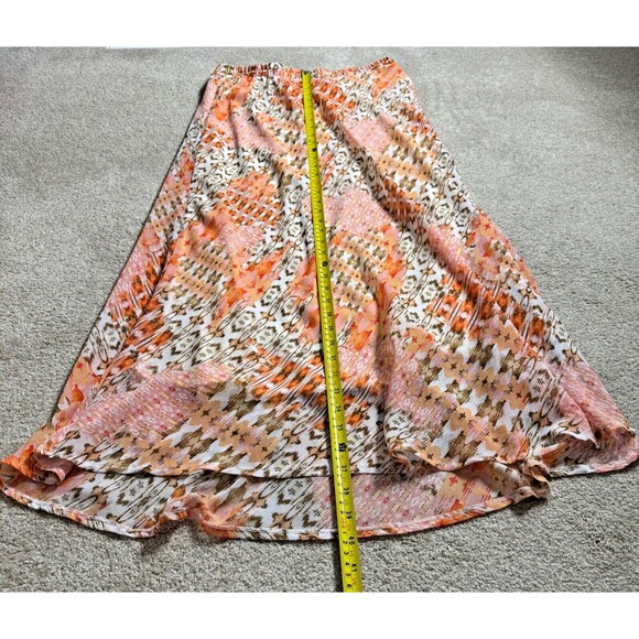 Passport Women's Orange Geometric Pull Up Maxi Lined Preppy Skirt Sz Medium NWT - Picture 7 of 13